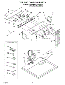02 - Top And Console Parts parts for Whirlpool Dryer LEN2000PW0 from AppliancePartsPros.com