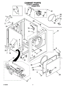 02 - Cabinet Parts parts for Whirlpool Dryer LGB6000PQ0 from AppliancePartsPros.com