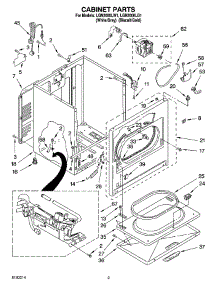 02 - Cabinet Parts parts for Whirlpool Dryer LGN2000LG1 from AppliancePartsPros.com