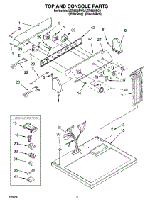 02 - Top And Console Parts parts for Whirlpool Dryer LER8620PG0 from AppliancePartsPros.com
