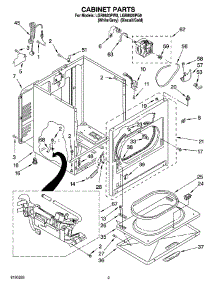 02 - Cabinet Parts parts for Whirlpool Dryer LGR8620PG0 from AppliancePartsPros.com