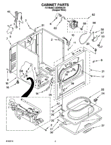 02 - Cabinet Parts parts for Whirlpool Dryer LGQ8000JQ4 from AppliancePartsPros.com