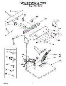 02 - Top And Console Parts parts for Whirlpool Dryer LER5636LT1 from AppliancePartsPros.com