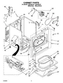 02 - Cabinet Parts parts for Whirlpool Dryer LGR7620LW1 from AppliancePartsPros.com
