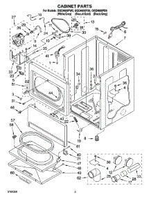 02 - Cabinet Parts parts for Whirlpool Dryer GGQ9800PW0 from AppliancePartsPros.com