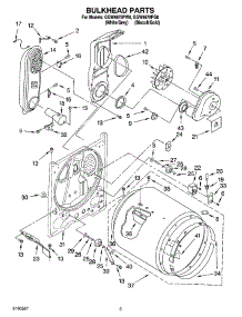 03 - Bulkhead Parts parts for Whirlpool Dryer GGW9878PW0 from AppliancePartsPros.com