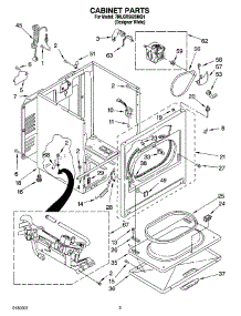 02 - Cabinet Parts parts for Whirlpool Dryer 7MLGR5620MQ1 from AppliancePartsPros.com
