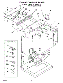 02 - Top And Console Parts parts for Whirlpool Dryer LEN2000LW1 from AppliancePartsPros.com