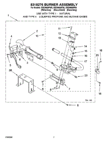 04 - 8318276 Burner Assembly parts for Whirlpool Dryer GGQ9800PG0 from AppliancePartsPros.com