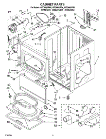 02 - Cabinet Parts parts for Whirlpool Dryer GEQ9800PG0 from AppliancePartsPros.com