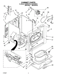 02 - Cabinet Parts parts for Whirlpool Dryer GGW9878PG0 from AppliancePartsPros.com