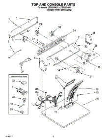02 - Top And Console Parts parts for Whirlpool Dryer LEQ5000KQ2 from AppliancePartsPros.com