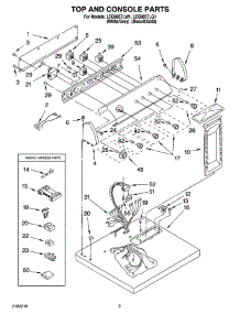 02 - Top And Console Parts parts for Whirlpool Dryer LEQ9857LW1 from AppliancePartsPros.com