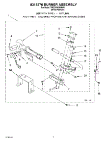 04 - 8318276 Burner Assembly parts for Whirlpool Dryer 7MGGW9200MW0 from AppliancePartsPros.com