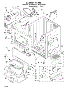 02 - Cabinet Parts parts for Whirlpool Dryer 7MGGW9868KQ1 from AppliancePartsPros.com