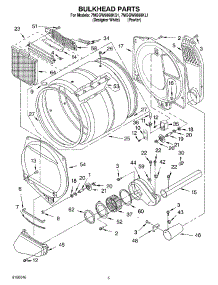 03 - Bulkhead Parts parts for Whirlpool Dryer 7MGGW9868KQ1 from AppliancePartsPros.com