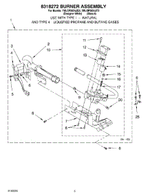 03 - 8318272 Burner Assembly parts for Whirlpool Dryer 7MLGR3624JQ3 from AppliancePartsPros.com