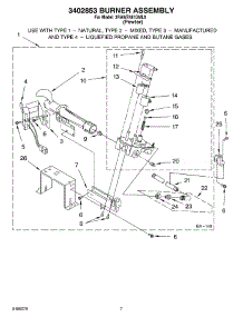 04 - 3402853 Burner Assembly parts for Whirlpool Dryer 3RAWZ481GML0 from AppliancePartsPros.com