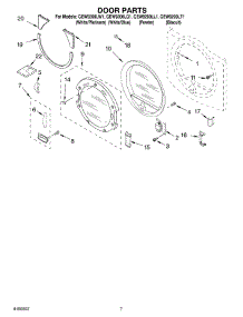 04 - Door Parts parts for Whirlpool Dryer GEW9200LL1 from AppliancePartsPros.com