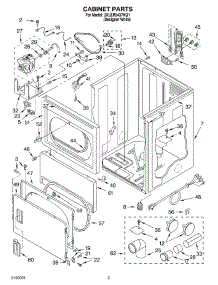 02 - Cabinet Parts parts for Whirlpool Dryer 3XLER5437KQ1 from AppliancePartsPros.com