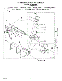 04 - 3402853 Burner Assembly parts for Whirlpool Dryer 3RLGR5437KQ1 from AppliancePartsPros.com