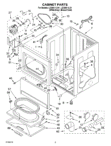 02 - Cabinet Parts parts for Whirlpool Dryer LGQ8611LG1 from AppliancePartsPros.com