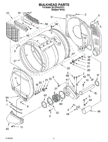 03 - Bulkhead Parts parts for Whirlpool Dryer 3XLGR5437KQ1 from AppliancePartsPros.com