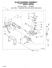 04 - 8318276 Burner Assembly parts for Whirlpool Dryer GGQ9800LG1 from AppliancePartsPros.com