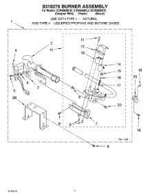 04 - 8318276 Burner Assembly parts for Whirlpool Dryer GGW9868KT2 from AppliancePartsPros.com