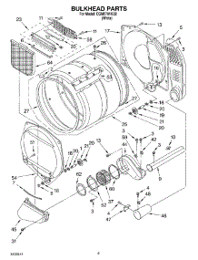 03 - Bulkhead Parts parts for Whirlpool Dryer CGM2761KQ2 from AppliancePartsPros.com