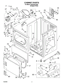 02 - Section parts for Whirlpool Dryer 3XLER5437KQ0 from AppliancePartsPros.com