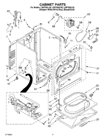 02 - Cabinet parts for Whirlpool Dryer LGR7620LQ0 from AppliancePartsPros.com