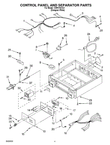 04 - Control Panel And Separator parts for Whirlpool Dryer CSP2741KQ1 from AppliancePartsPros.com