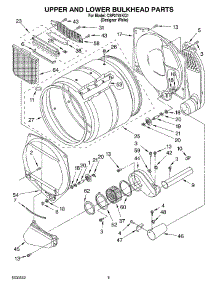 07 - Upper And Lower Bulkhead parts for Whirlpool Dryer CSP2741KQ1 from AppliancePartsPros.com