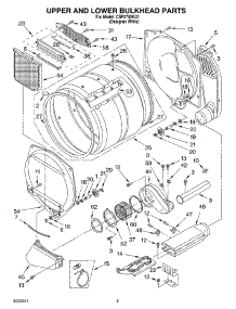05 - Upper And Lower Bulkhead parts for Whirlpool Dryer CSP2740KQ1 from AppliancePartsPros.com