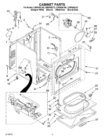 02 - Cabinet parts for Whirlpool Dryer LGR5636LG0 from AppliancePartsPros.com