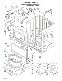 02 - Cabinet parts for Whirlpool Dryer GGQ8821KT0 from AppliancePartsPros.com