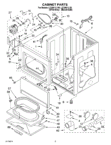 02 - Cabinet parts for Whirlpool Dryer LGQ8611LG0 from AppliancePartsPros.com