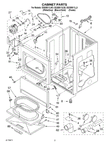 02 - Cabinet parts for Whirlpool Dryer GGQ8811LW0 from AppliancePartsPros.com