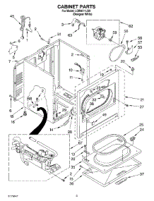 02 - Cabinet parts for Whirlpool Dryer LGR6611LQ0 from AppliancePartsPros.com
