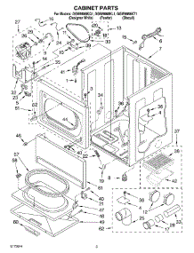 02 - Cabinet parts for Whirlpool Dryer GGW9868KQ1 from AppliancePartsPros.com