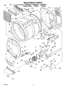 03 - Bulkhead parts for Whirlpool Dryer GGW9868KT1 from AppliancePartsPros.com