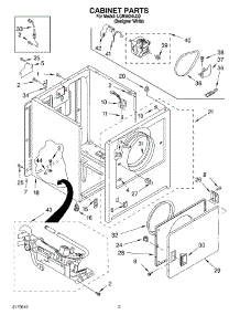 02 - Cabinet parts for Whirlpool Dryer LGR5634LQ0 from AppliancePartsPros.com