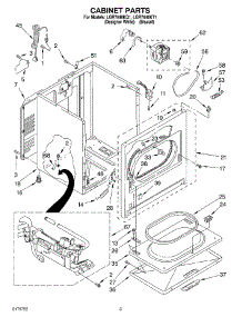 02 - Cabinet parts for Whirlpool Dryer LGR7648KQ1 from AppliancePartsPros.com