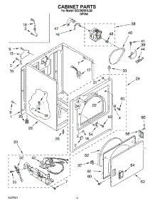 03 - Cabinet parts for Whirlpool Dryer GCGM2991LQ0 from AppliancePartsPros.com