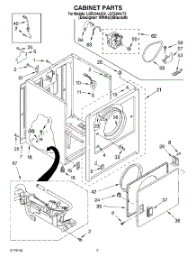02 - Cabinet parts for Whirlpool Dryer LGR5644JT2 from AppliancePartsPros.com