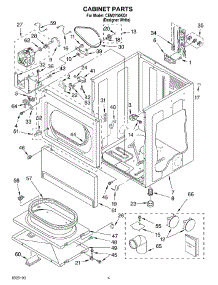 03 - Cabinet parts for Whirlpool Dryer CEM2750KQ1 from AppliancePartsPros.com