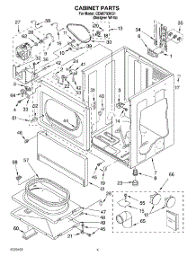 03 - Cabinet parts for Whirlpool Dryer CEM2760KQ1 from AppliancePartsPros.com