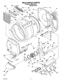 04 - Bulkhead parts for Whirlpool Dryer CEM2760KQ1 from AppliancePartsPros.com