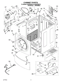 02 - Cabinet parts for Whirlpool Dryer GEW9200LQ0 from AppliancePartsPros.com